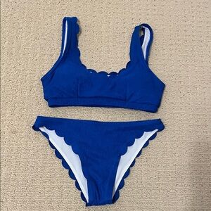 Amazon Blue Scalloped Bikini Set